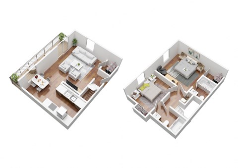 Floor plan for 2 beds, 2 baths, 1200 sqft